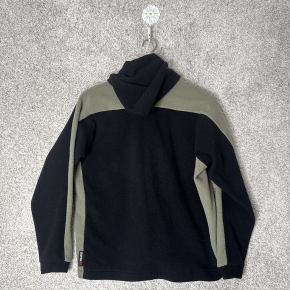 Vintage Chuck Roast Fleece Pullover Mens S Black & Army Green Polartec Hoodie - Picture 5 of 8